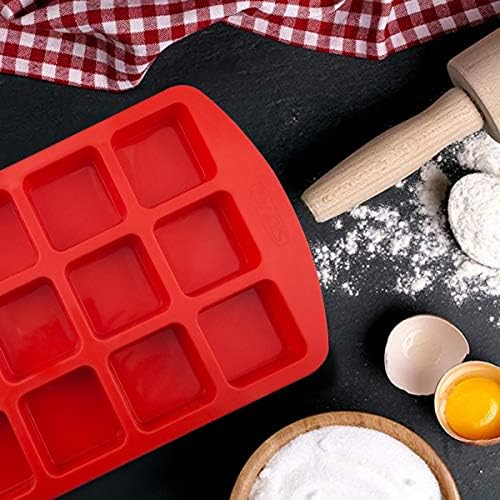 2 Pack Silicone Brownie Pans, 12-Cavity Nonstick Brownie Molds