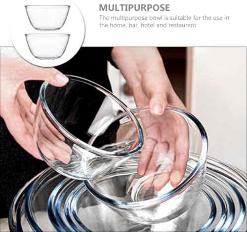 GALPADA 2pcs Glass Mixing Bowl 500ml for Salad and Soup Xmas