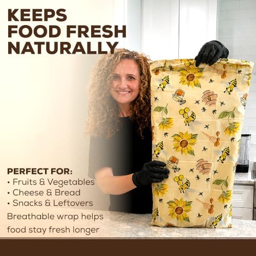 3XL Beeswax Bread Wraps – Food storage wraps, 19'' x 55''Inch