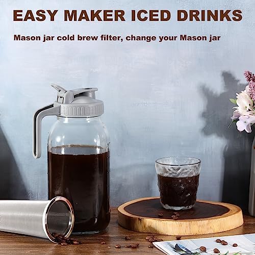 Cold Brew Coffee Filter for 32 OZ Wide Mouth Mason Jar, 304 Stainless
