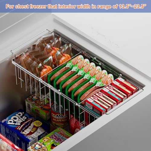 Real Capacity Adjustable Chest Freezer Organizer Bins with Dividers