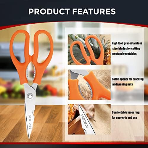 Kitchen Shears, Multi-function Heavy Duty Dishwasher Safe Poultry