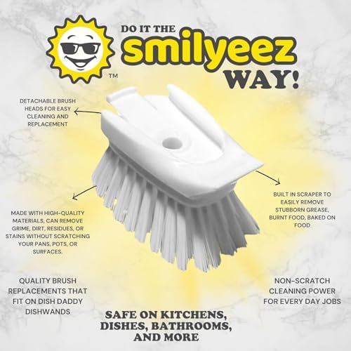 Smilyeez Dish Brush Refill for Dish Daddy Dishwand, 2 Pack