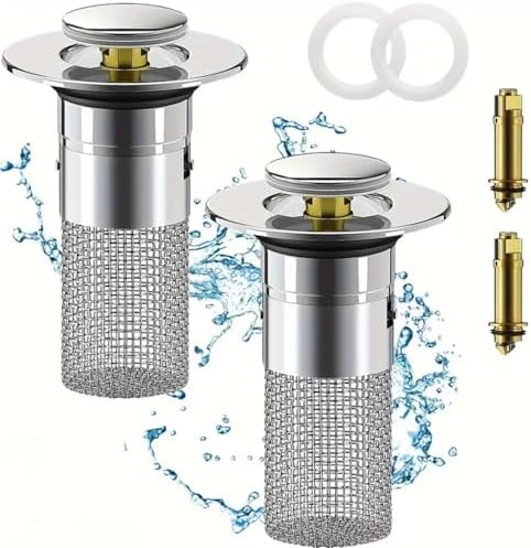 PureDrain Pop-Up Sink Stopper & Stainless Steel Filter – Perfect for