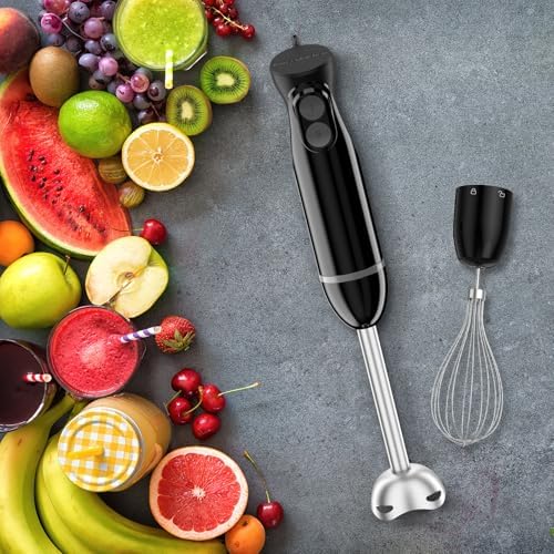 Bonsenkitchen 3-in-1 Immersion Blender Handheld with 2 Mixing Speed