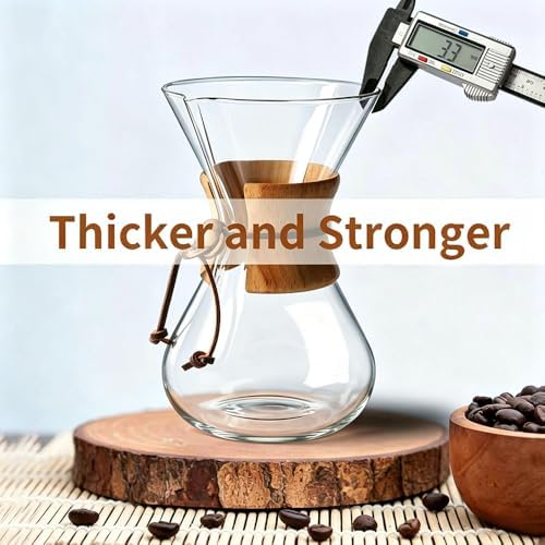 subjectthree Drip Coffee Pour Over Glass Coffee Maker, 8 Cup
