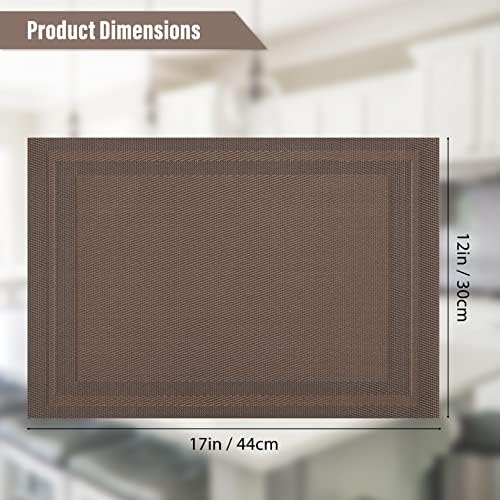 Winknowl Placemats Set of 4,Heat Resistant Woven Vinyl Washable PVC
