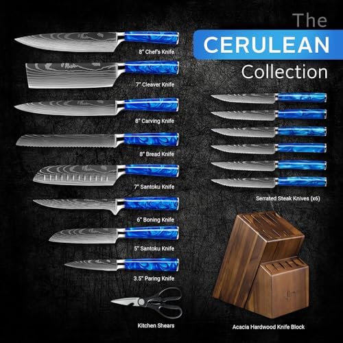 SENKEN 16-Piece Knife Block Set, Blue