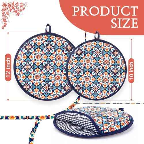 2 Pcs 10" 12" Tortilla Warmer Pouch, Mexican Tile