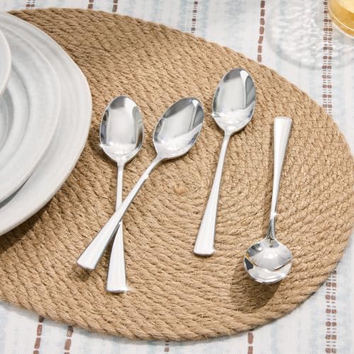 KINGSTONE 4 Piece Teaspoons Set, 18/10 Stainless Steel Spoons