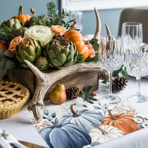 Fall Placemats Blue Pumpkin Place Mats for Dining Room Dinner Table