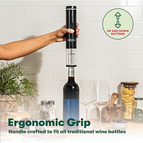 bella Electric Wine Opener, Automatic Bottle Opener, Black