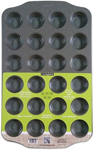 casaWare Mini Muffin Pan 24 Cup Ceramic Coated Non-Stick
