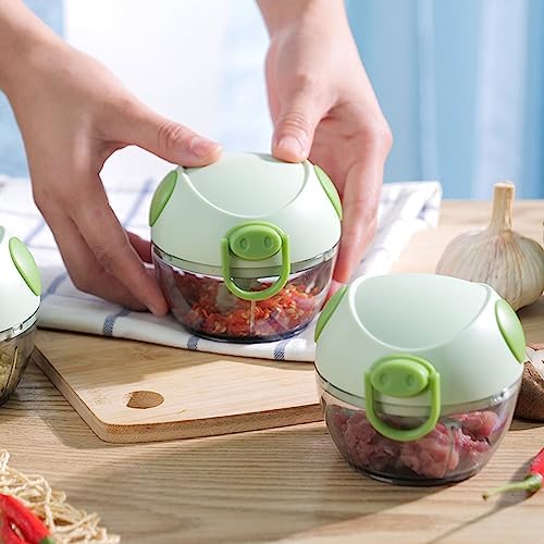Manual Garlic Chopper - Multifunctional Hand Pull String Mincer and