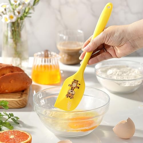 5PCS Silicone Rubber Spatula Set, DQELFA Heat Resistant Food Grade