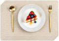 POLYTE Indoor/Outdoor Washable Woven Vinyl Table Dining Placemats, Set