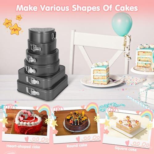 6Pcs Springform Cake Pan Set Of 7 7.8 8.6 9 10 11inch Moldes Para