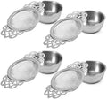 Picowe 4 Pack Tea Strainer Bowl, Stainless Steel Sliver Tea Strainers