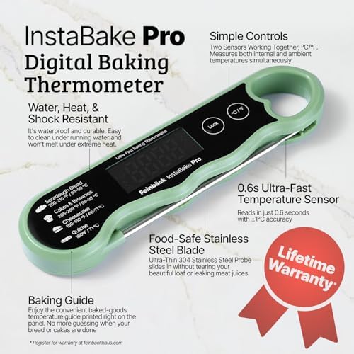 Pro Instant Read Food Thermometer, Olive Green
