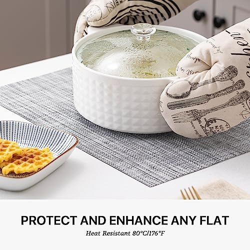LEXMORE Placemats Set of 4 Vinyl/Plastic Woven Place Mats for Kitchen