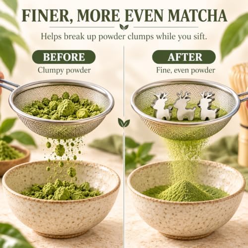 Matcha Sifter Beads, 316 Stainless Steel Elk Sieve Balls, 3 Pack