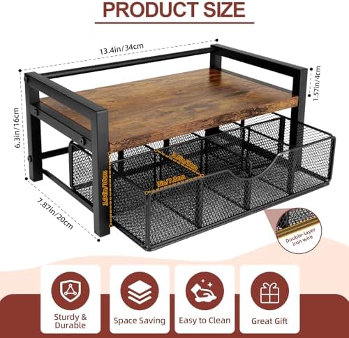 Tea Bag Organizer, Tea Bag Holder Organizer with 8-Compartment