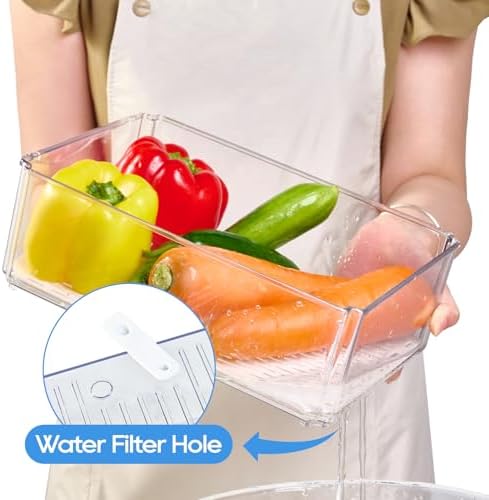 JollyPack Fridge Organizers, Refrigerator Organizer Bins with Lids, 14 Pack