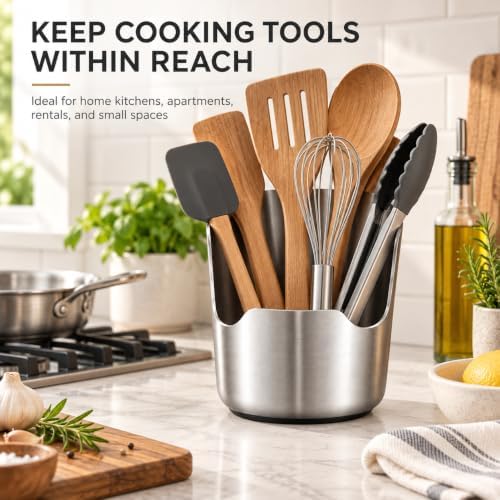 Spoon Rest with Pot Lid Holder, Thickened 304 Stainless Steel Utensil