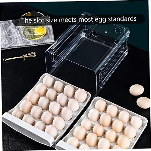 Egg Holder 40 Grids Egg Storage Drawer Container for Fridge Clear
