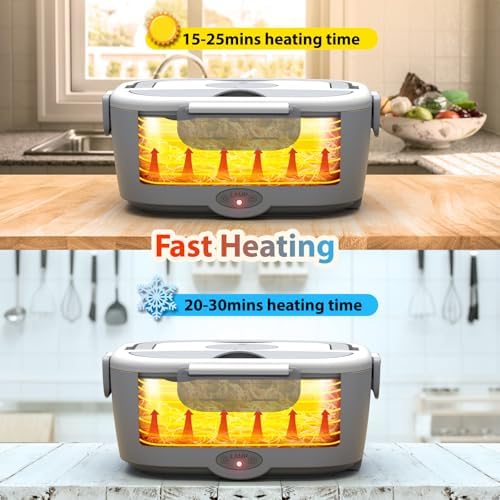 Electric Lunch Box for Adults, 15-30 Min Fast Heating Portable Food