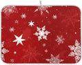 OTVEE Red Snowflake Display Dish Drying Mat for Kitchen Counter