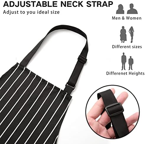BeLuyi 2 Pack Adjustable Bib Apron with 2 Pockets Chef Cooking Kitchen