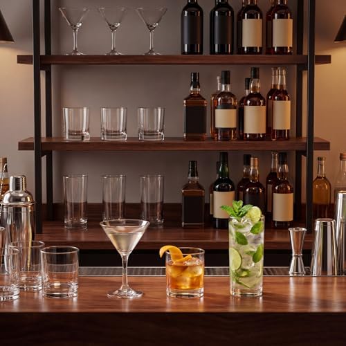12 Set Mixed Cocktail Glasses, Rock & Martini & Highball Glasses