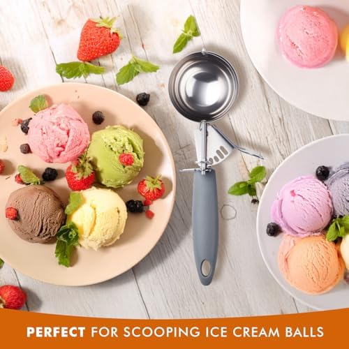 JUNADAEL J 4 OZ Scoop, Large Ice Cream Scoop With Trigger, Disher