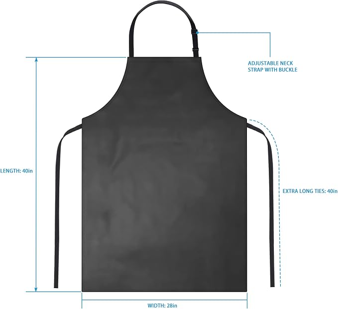 Gotega Waterproof Rubber Vinyl Apron Adjustable Dishwasher Apron - Image 2