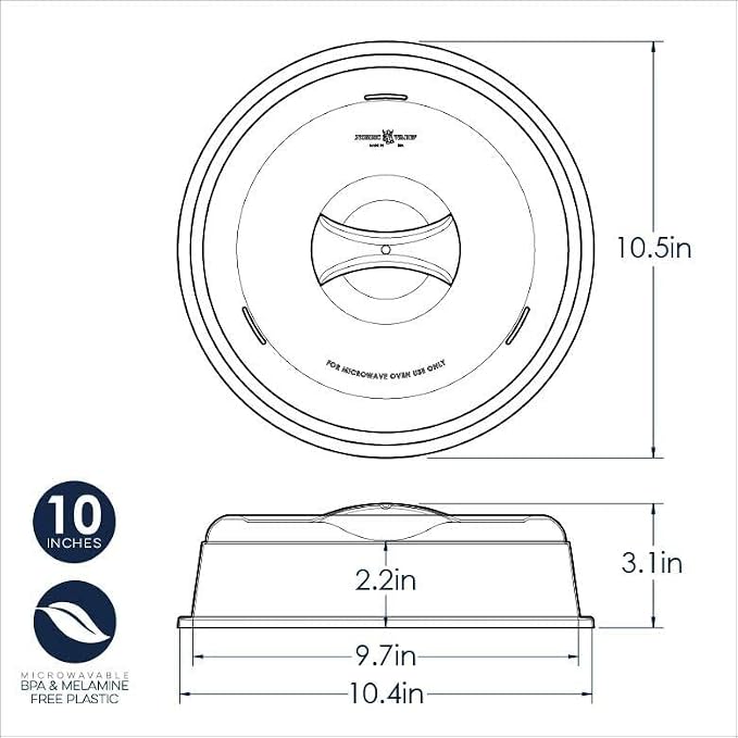 Nordic Ware BPA-free and Melamine Free Plastic Splatter Microwave Cover - Image 5