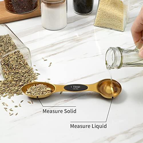 Magnetic Measuring Spoons Set, Stainless Steel, Dual Sided, Stackable