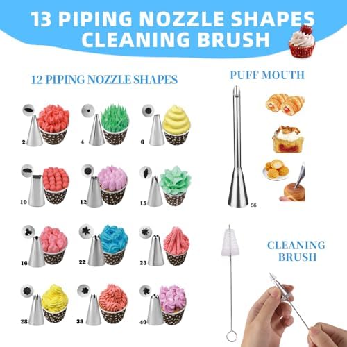 78PCS Cake Supplie With 12Inch Aluminum Alloy Rotating Cake Stand