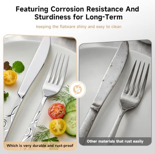Silverware Set for 4, 20 Piece Stainless Steel Flatware Cutlery Set
