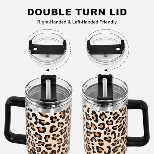 40 oz Tumbler with Handle and Straw, 100% Leak-Proof Travel Mug