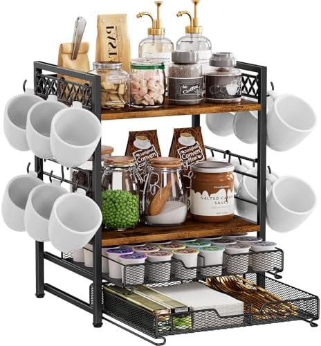 Plaviya Coffee Bar Organizer Coffee Station K Cup Holder for