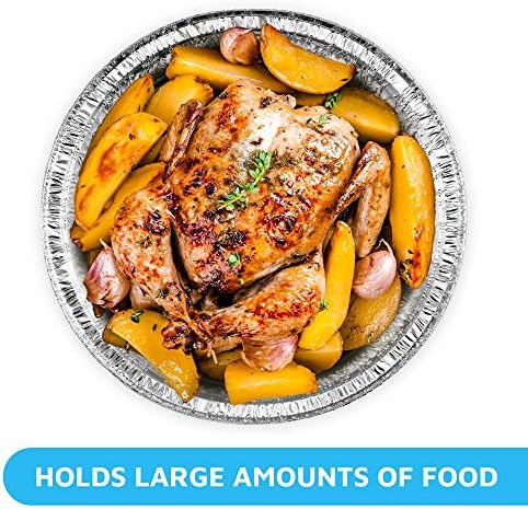MontoPack 9” Round Aluminum Foil Pans with Clear Lids | Disposable