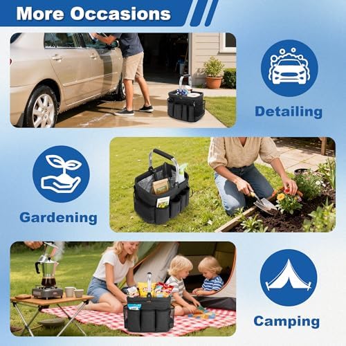 PGmoon Cleaning Caddy Organizer with Handle, Black