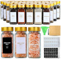 24 Gold Spice Jars with Labels, 4oz Seasoning Jars for Cabinets