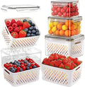 3-Piece Fruit Storage Containers with Removable Drain Baskets