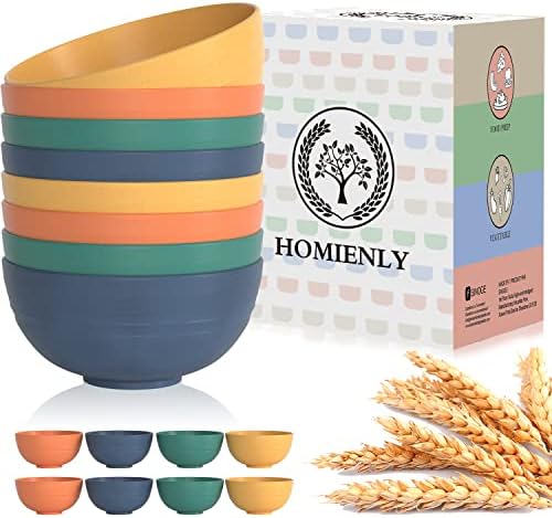 Homienly Plastic Bowls Alternative, Unbreakable Wheat Straw Cereal