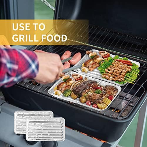 40 Pack Disposable Aluminum Broiler Pan 13 x 9 x 1 inch Aluminum Foil