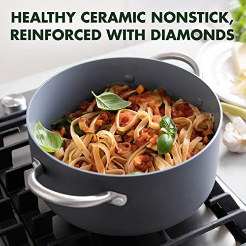 GreenPan Lima 5.2QT Nonstick Stock Pot with Glass Lid, Nontoxic