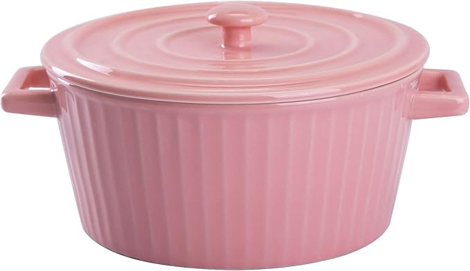 WHJY Pink Ceramic Casserole Dish by WHJY