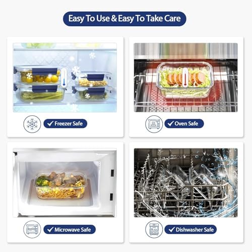 coccot 10-Pack Glass Food Storage Containers with Lids